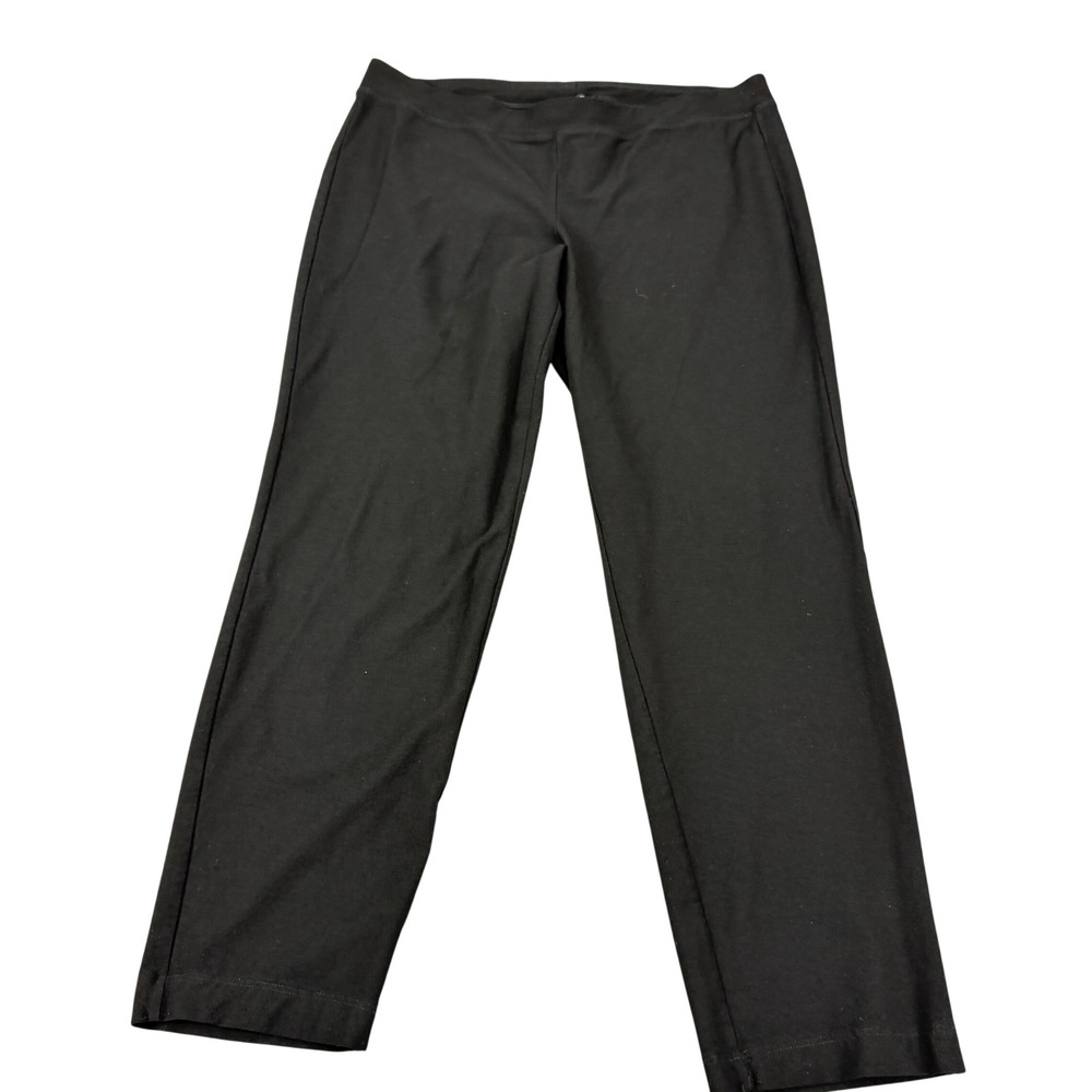 Eileen Fisher Black Straight Leg Pull On Pants Size M -25" Inseam